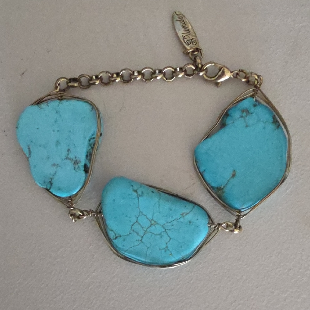 Plunder Turquoise and Gold Bracelet